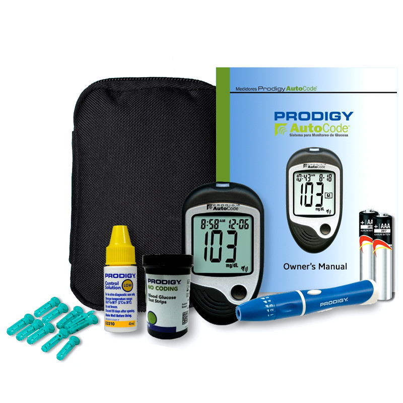 Glucómetro Parlante Autocodificado c/Accesorios – Prodigy
