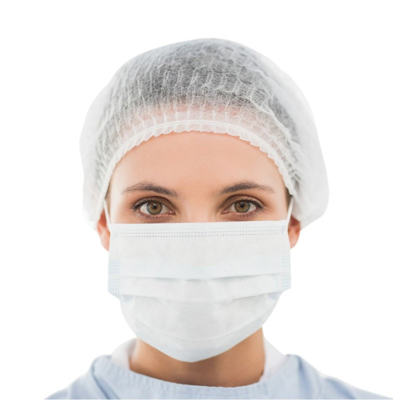 Gorro corrugado color blanco unisex por 100 pzas - AMP