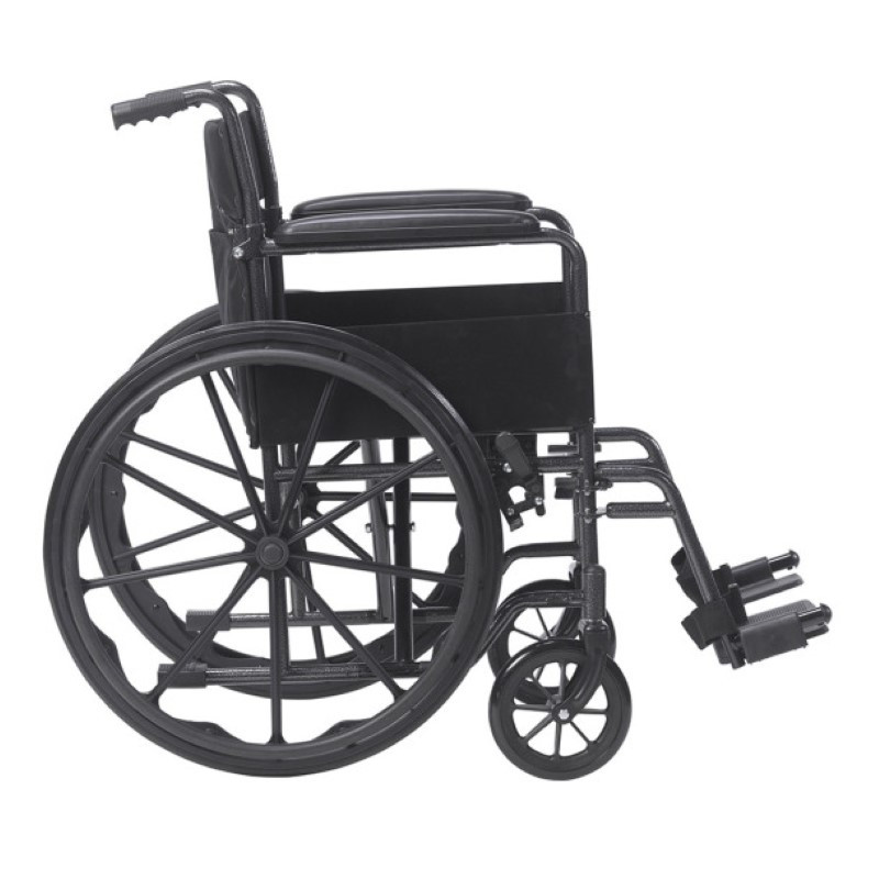 Silla de rueda con posa brazo fijo y piernera removible con capacidad 120 kg- Drive