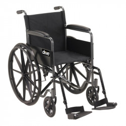 Silla de rueda con posa brazo fijo y piernera removible con capacidad 120 kg- Drive