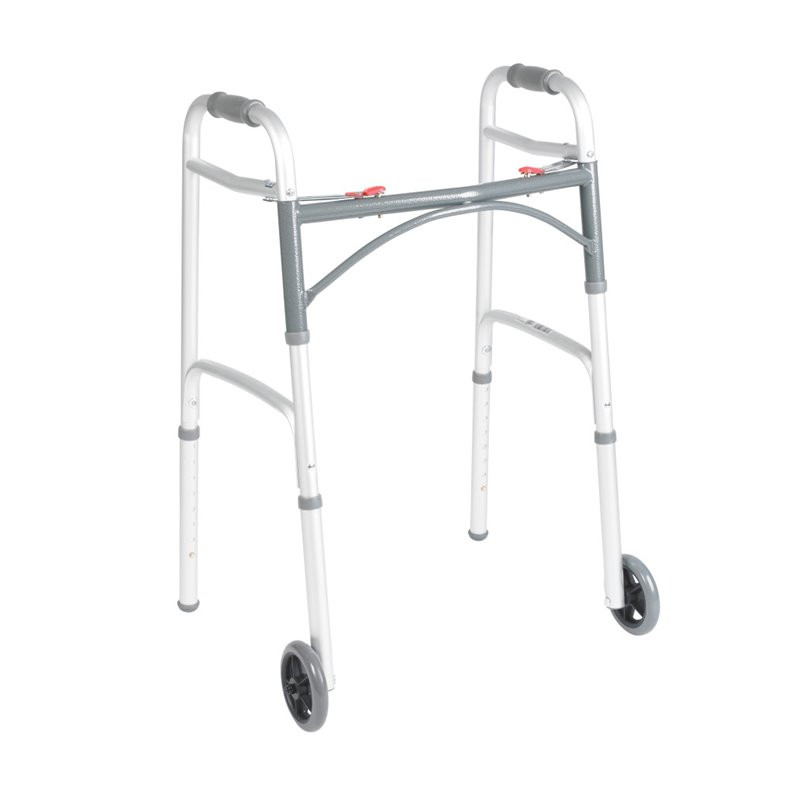 Andador de aluminio con ruedas delanteras regulable