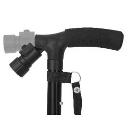 Bastón de cuatro puntos color negro plegable con luz led