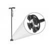 Bastón de cuatro puntos color negro plegable con luz led