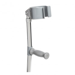 Muleta canadiense de aluminio capacidad 136kg altura regulable para pacientes de 152 a 188 cm articulado-Drive