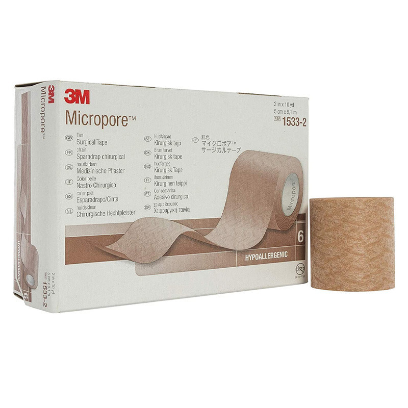 Micropore-cinta quirurgica adhesiva de papel para piel color piel de 2" (5cm) x 9.10mt hipoalergenico libre de latex-3M