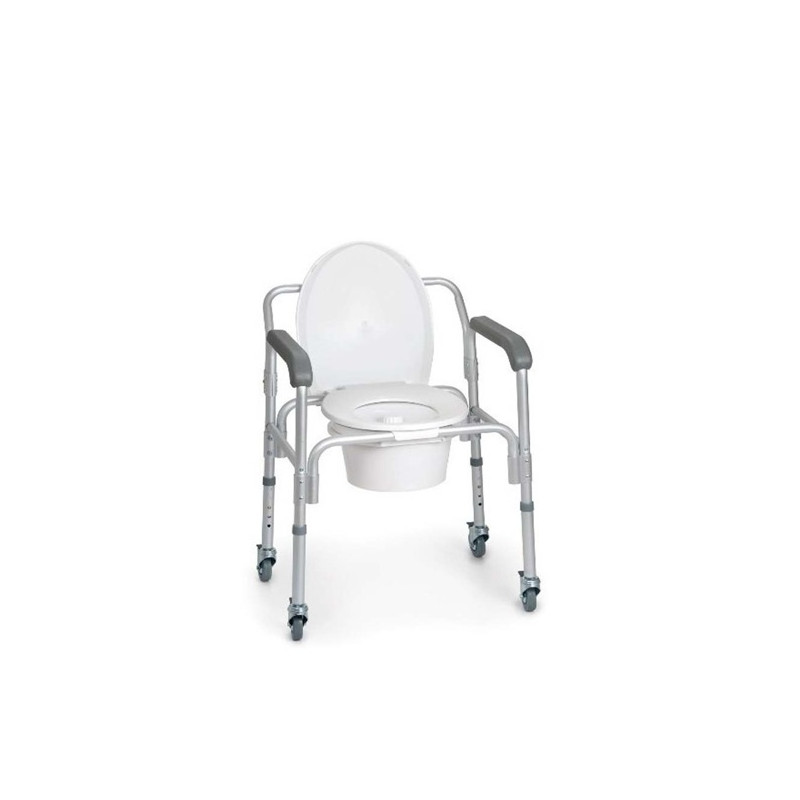 BAÑO PORTATIL D/ACERO CROMADO C/RUEDA D/44CM D/ANCHO REGULABLE D/45 A 65CM (YK4130) AMC