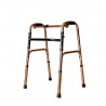 Andador de luminio cromado regulable de 78 a 96 cm con agarradera suave y sistema paso a paso - AMC