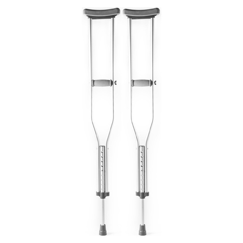 Muleta axilar de aluminio capacidad 159kg altura regulable para pacientes de 1.55 a 1.58 mts de rosca talla m -Drive