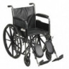 Silla de ruedas, con poza brazo y piernera elevable de 50cm asiento de nylon capacidad de 158 kg silver sport2