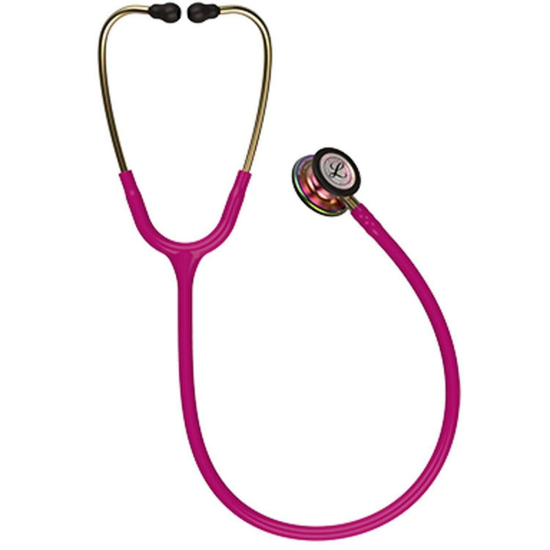 Estetoscopio doble campana color frambuesa c/acabado arco iris classico III tm 5806 littman