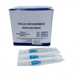 Aguja descartable 23G x 1 amd X 100 unidades
