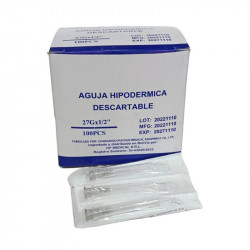 Aguja descartable 27G x 1/2 amd X 100 unidades