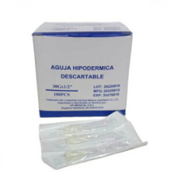 Aguja descartable 30G x 1/2 amd X 100 UNIDADES
