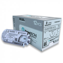 Hilo acido poliglactin 910 numero 0 con aguja 40mm ½  circulo de 75cm