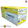 Hilo acido poliglactin 910  numero 4-0 con aguja 20mm 1/2 circulo de 75cm