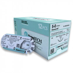 Hilo catgut cromico numero 2-0 con aguja de 36mm 1/2 circulo de 75cm