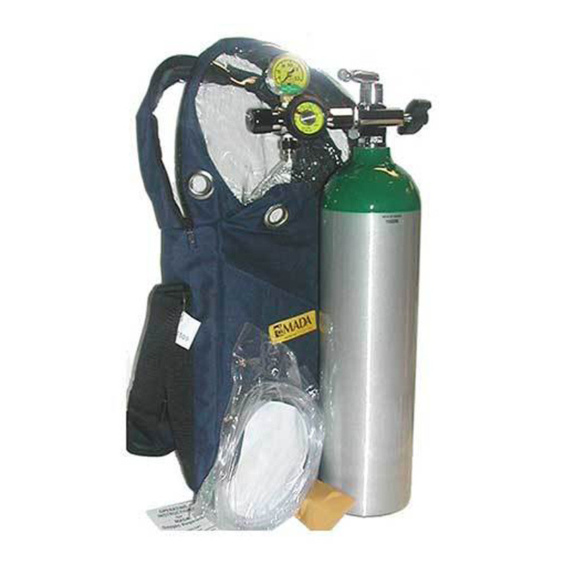 Tubo de oxigeno portatil de 425 LT con mochila y manometro-MADA