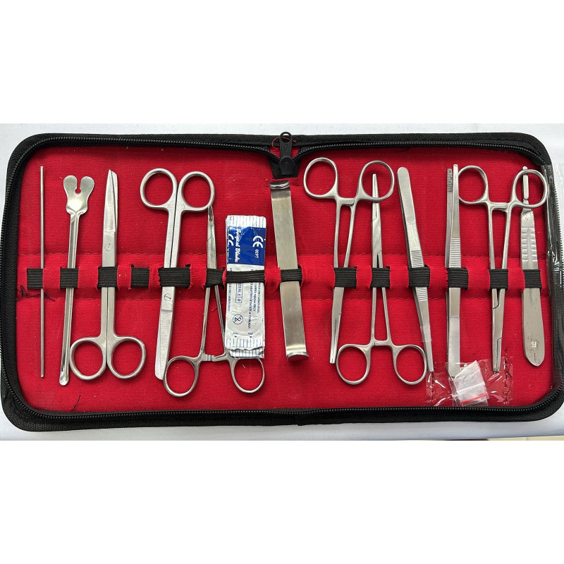 Estuche de diseccion de 13 piezas con laminas - Daddy pro
