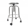 Taburete de acero inox con ruedas-Amd