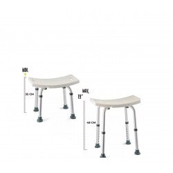 Asiento para baño de aluminio sin respaldar regulable de 35 a 45 cm - Amc