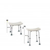 Asiento para baño de aluminio sin respaldar regulable de 35 a 45 cm - Amc