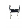 Andador de aluminio cromado con asiento de lona