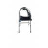 Andador de aluminio cromado con asiento de lona