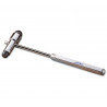 Martillo neurologico cromado con cabezal de goma negra de 19cm con cepillo y aguja-Adc