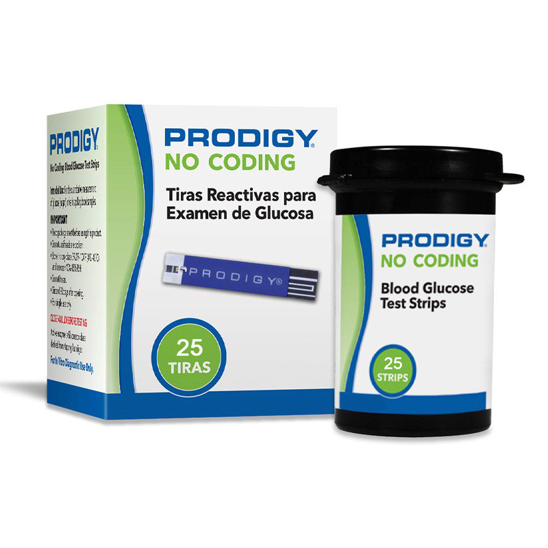 Tiras Reactivas para Glucosa x25 unidades – Prodigy