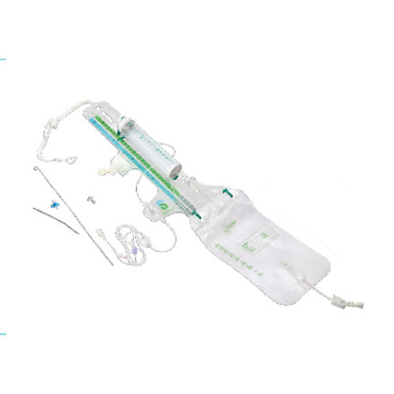 Set de drenaje externo para liquido cefalorraquideo con cateter de 9fr y bureta de 150cc de 100% silicona-Silmag