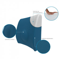 Cojin lumbar color azul de...